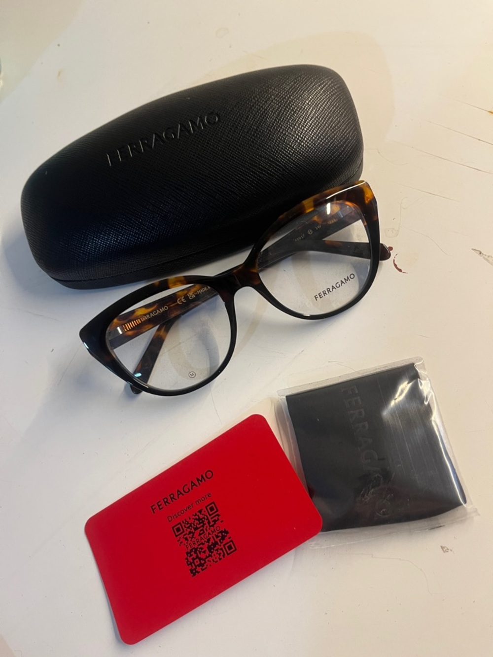 New Salvatore Ferragamo unisex Tortoiseshell Rx Acetate Glasses